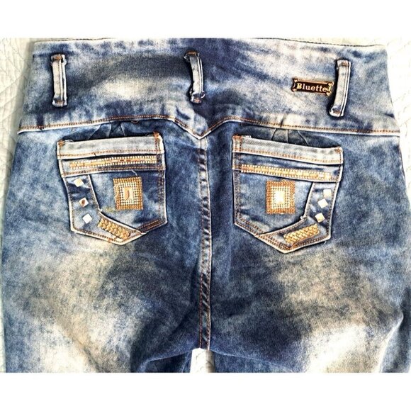 Giobell Jeans Juniors 7/9 Distressed Embroidered Embellished Jeans 28" Inseam - Picture 11 of 11